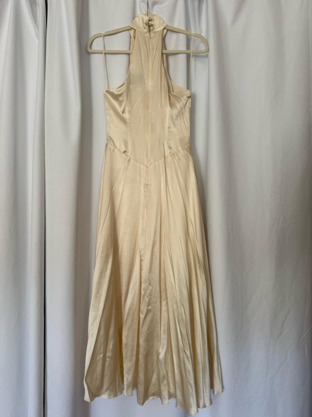 Reformation Ivory Satin Halter Maxi Dress - Picture 5 of 6